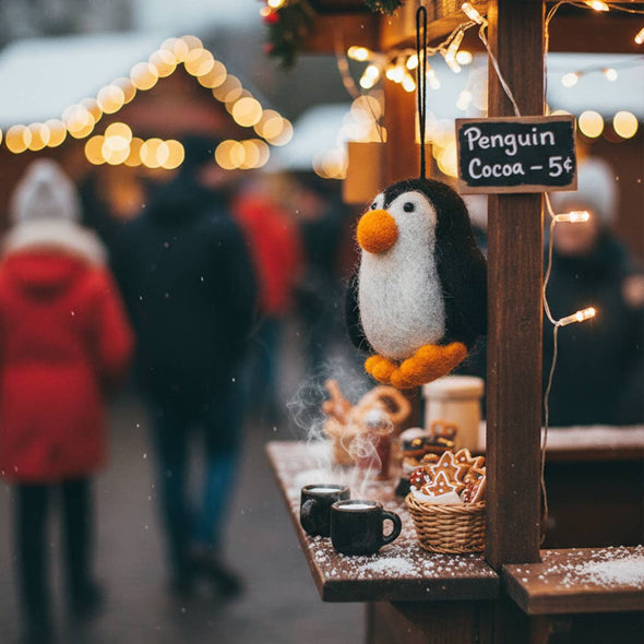 Felt So Good - Handmade Felt Christmas Baby Penguin Black Decoration