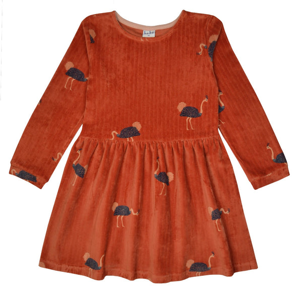 Ba*ba Kidswear Orange Ostrich Griet Dress