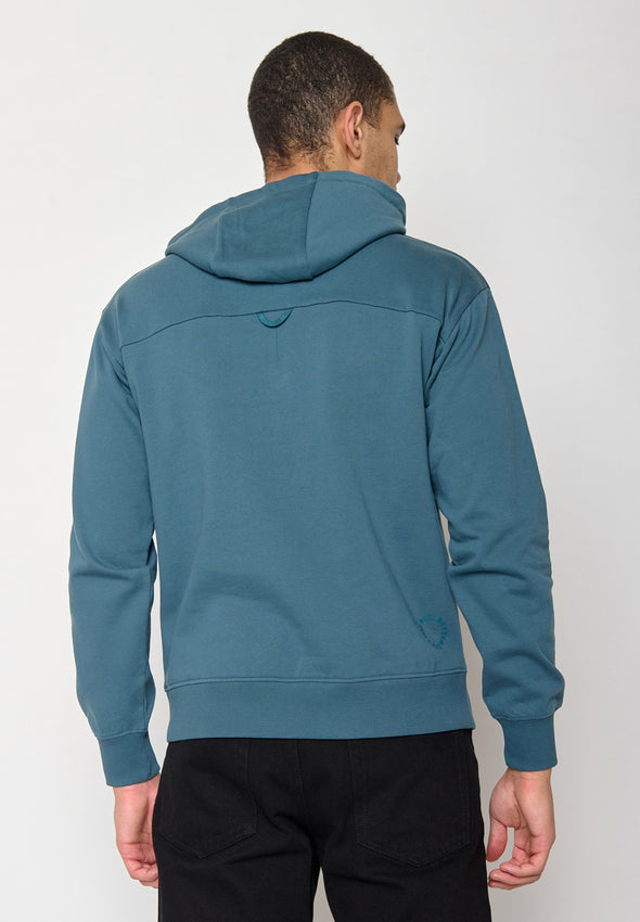 Greenbomb Men's Nature Wood Camp Joy Blue Stone Hoodie