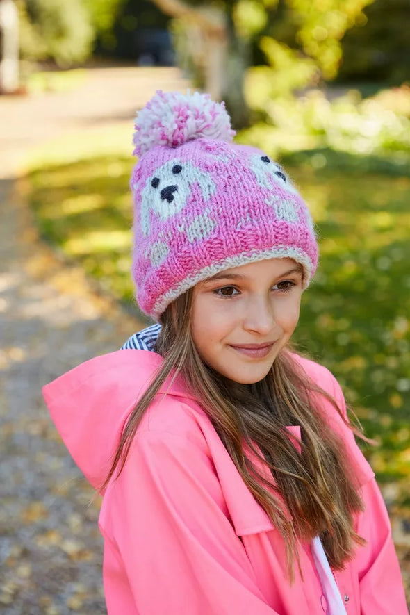 Pachamama Pink Puppy Kids Bobble Beanie