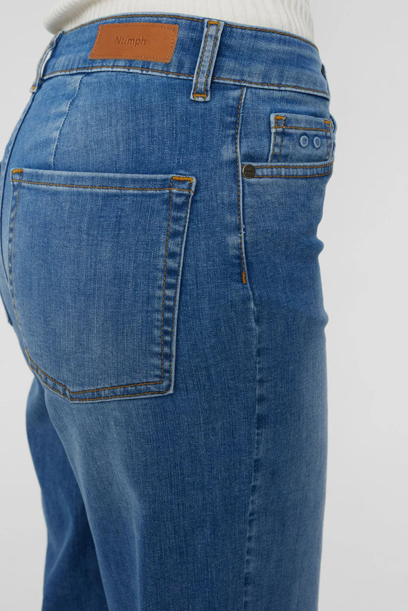 Nümph Nuparis Light Blue Denim Vintage Thread Cropped Jeans