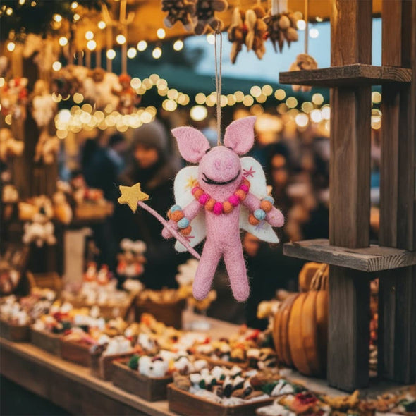 Felt So Good - Handmade Felt Penelope Porker Fairy Christmas Decoration