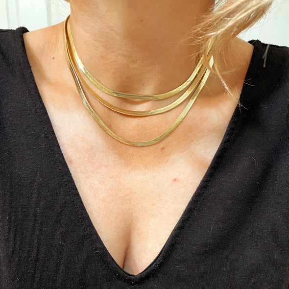 GoldFi Gold Filled 4mm Thickness Herringbone Chain