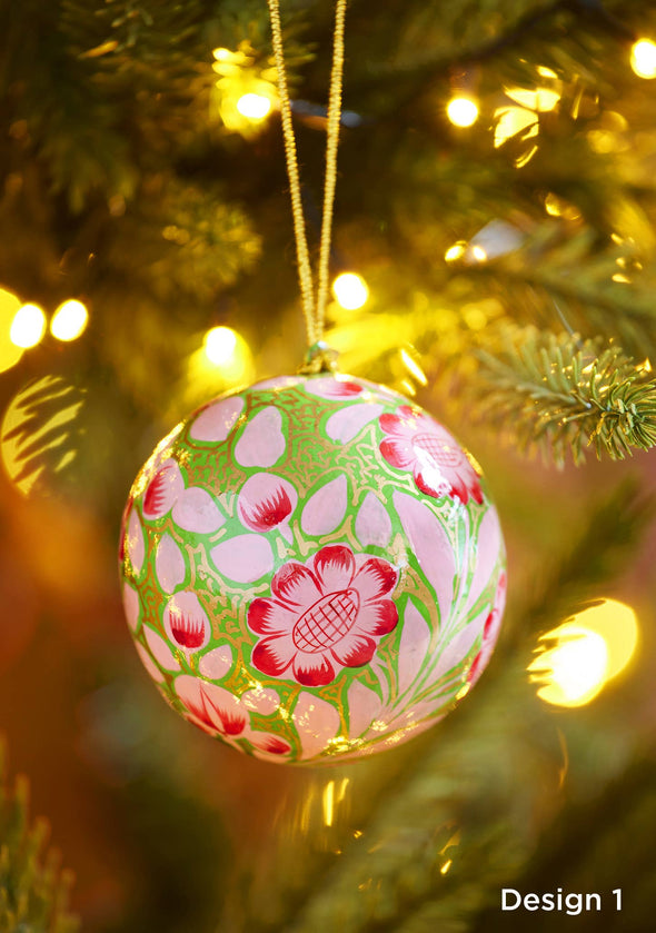 Namaste - Large Hand Painted Kashmiri Bauble