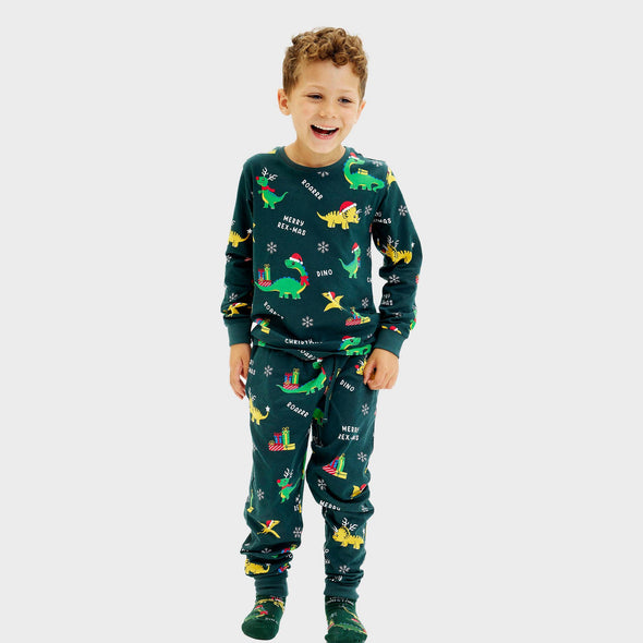Happy Seasons Children's Dino Christmas Pyjamas