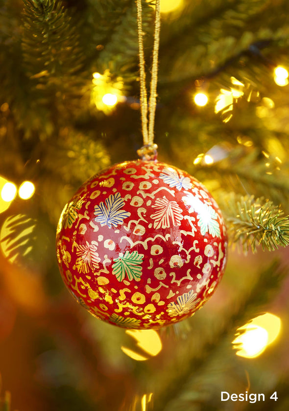 Namaste - Large Hand Painted Kashmiri Bauble