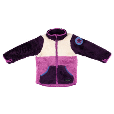 Villervalla Magnolia Grape Zip Up Pile Fleece Jacket