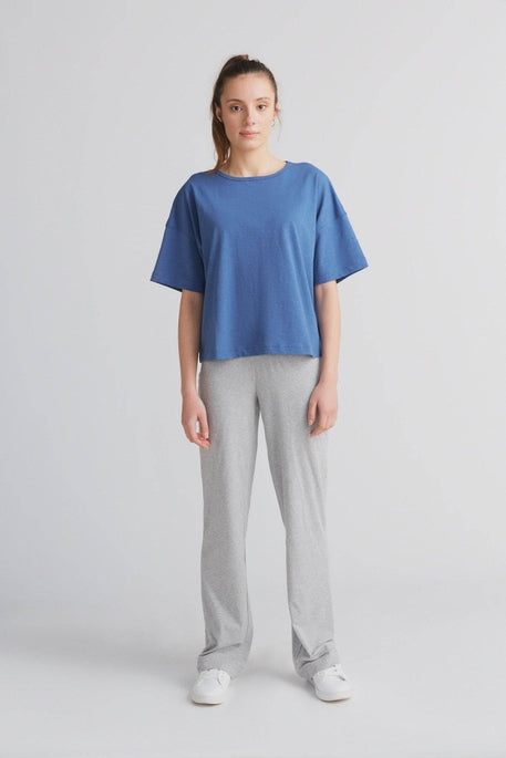 Albero Women's Boxy Gentian Blue T-Shirt