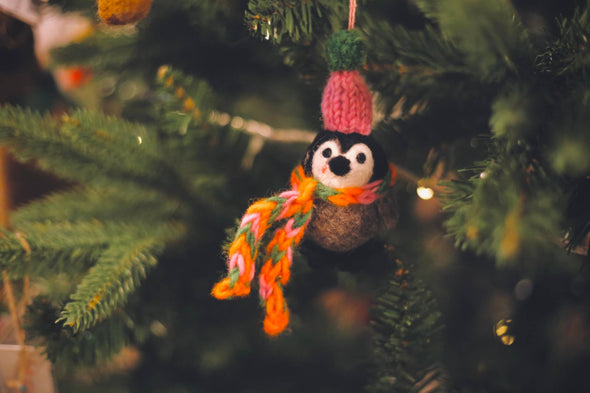 Felt So Good - Handmade Felt Frosty Penguins Hanging Christmas Decorations