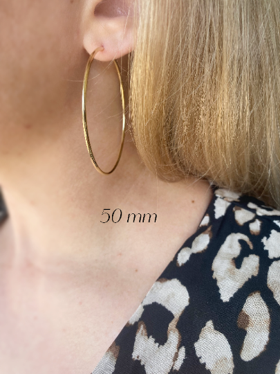 GoldFi - 18k Gold Filled Endless Hoop Earrings Gold Hoops Various Sizes