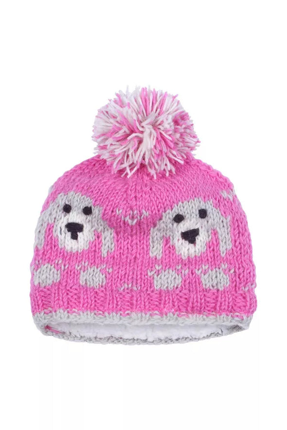 Pachamama Pink Puppy Kids Bobble Beanie