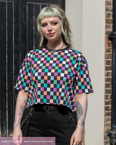 Rebel Romance Checkerboard Boxy Crop Top