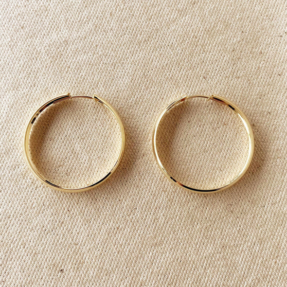 GoldFi 4cm Hollow Continuous  Hoop Earrings