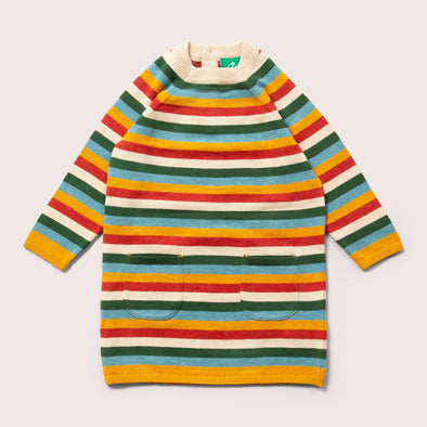 Little Green Radicals Rainbow Knitted Tunic Jumper Dress
