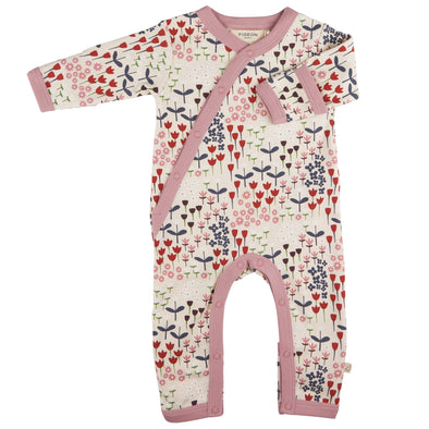 Pigeon Organics Ivory Meadow Kimono Style Sleepsuit