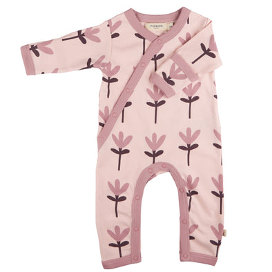 Pigeon Organics Tulip Pink Kimono Style Sleepsuit