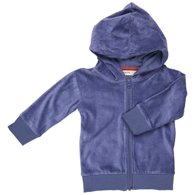 Pigeon Organics Blue Organic Cotton Velour Hoodie