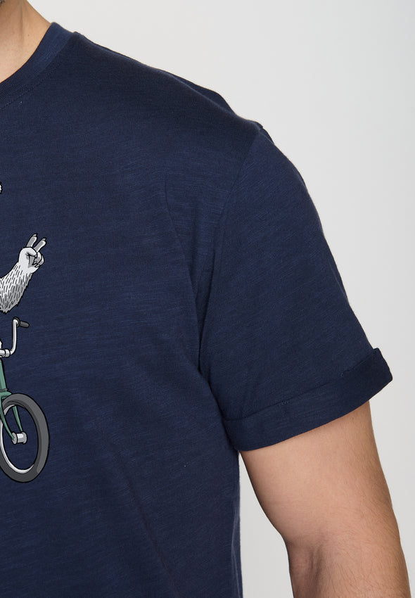 Greenbomb Animal Bear Bike Roll Navy T-shirt
