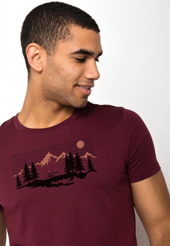 Greenbomb Bike Mountain Pines Guide Velvet Rain T-shirt
