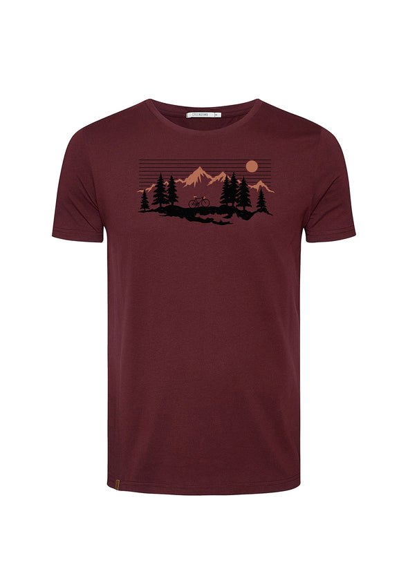 Greenbomb Bike Mountain Pines Guide Velvet Rain T-shirt
