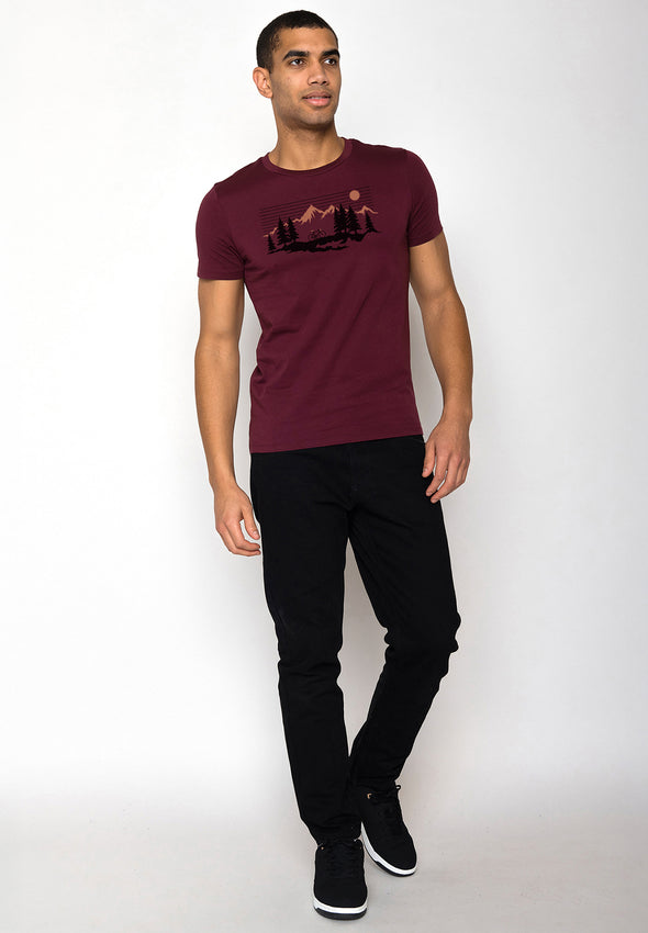 Greenbomb Bike Mountain Pines Guide Velvet Rain T-shirt