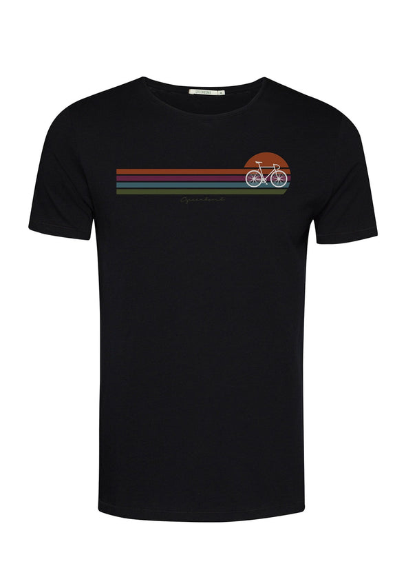 Greenbomb Men's Black Sunset Stripes Spice T-shirt