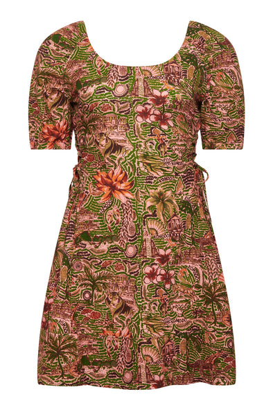 Komodo Pink Tropical Print Bali Dress