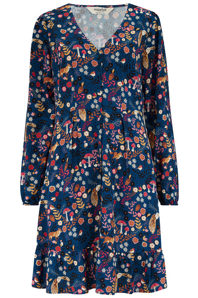 Sugarhill Brighton Navy Midnight Woodland Bibi Mini Tea Dress