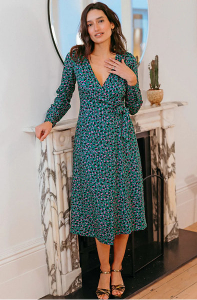 Sugarhill Brighton Zandra Green Midi Wrap Dress