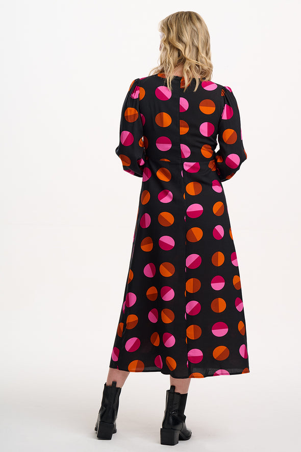 Sugarhill Brighton Marci Black/Polkadot Midi Dress