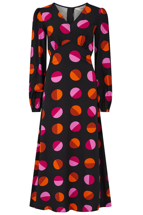 Sugarhill Brighton Marci Black/Polkadot Midi Dress