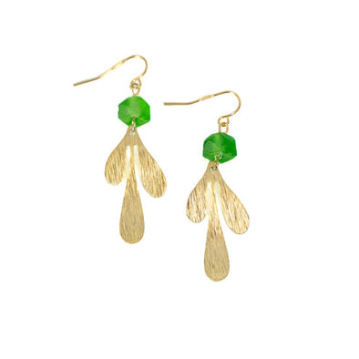 Danu Matisse Brass Earrings - Green