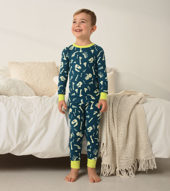 Hatley Dino Fossils Glow In the Dark Organic Cotton Pyjamas