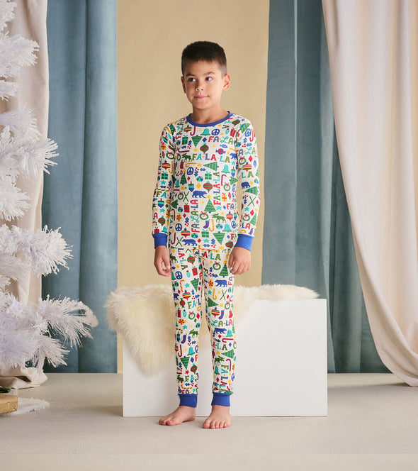 Hatley Blue Falala Organic Cotton Christmas Pyjamas