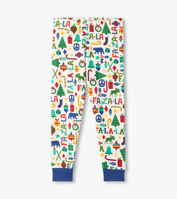 Hatley Blue Falala Organic Cotton Christmas Pyjamas