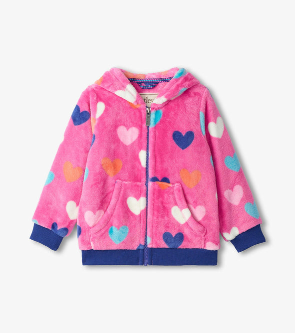 Hatley Hearts Fleece Hooded Jacket