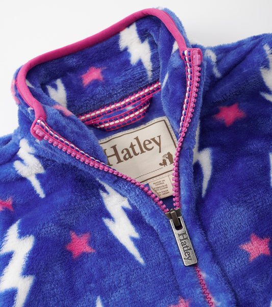 Hatley Lightning Bolts Fuzzy Fleece Zip Up