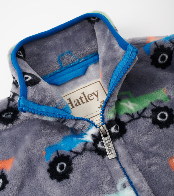 Hatley Monster Trucks Fuzzy Fleece Zip Up