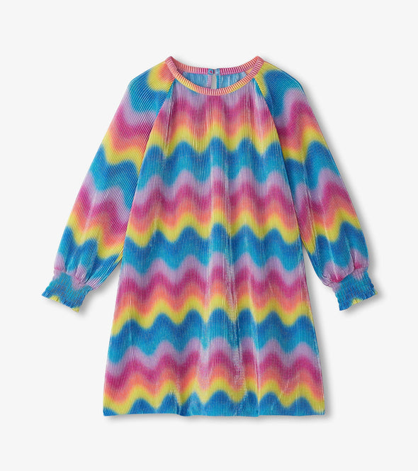 Hatley Rainbow Wave A-Line Pleat Dress