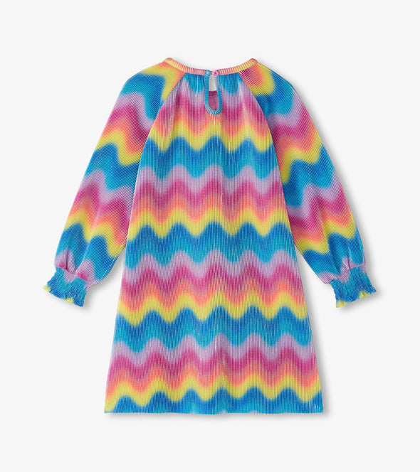 Hatley Rainbow Wave A-Line Pleat Dress