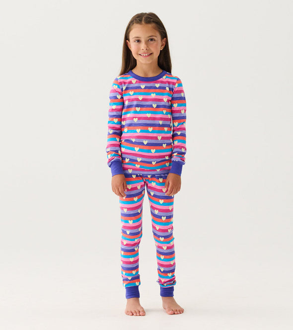 Hatley Stripes and Hearts Organic Cotton Pyjamas