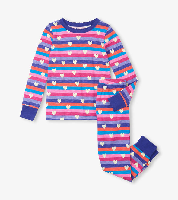 Hatley Stripes and Hearts Organic Cotton Pyjamas