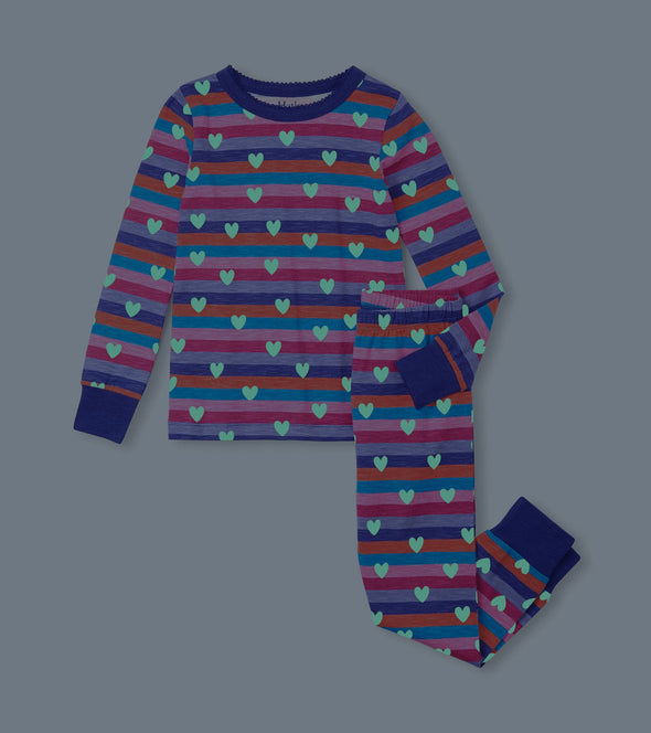 Hatley Stripes and Hearts Organic Cotton Pyjamas