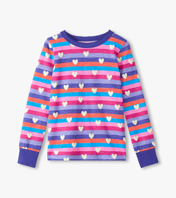 Hatley Stripes and Hearts Organic Cotton Pyjamas