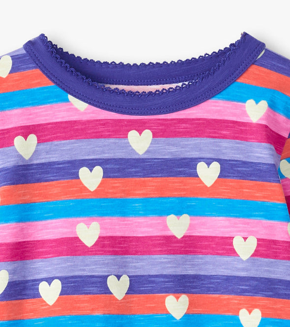 Hatley Stripes and Hearts Organic Cotton Pyjamas