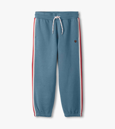 Hatley Blue Stone Track Pants With Side Taping