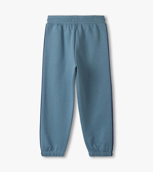Hatley Blue Stone Track Pants With Side Taping