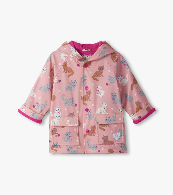 Hatley Little Kitties Snap Lined Raincoat