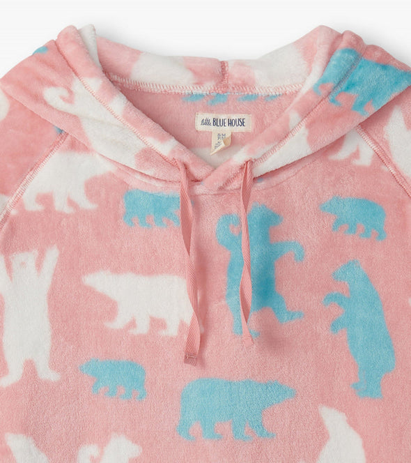 Little Blue House Polar Bears Adult Fleece Hoodie