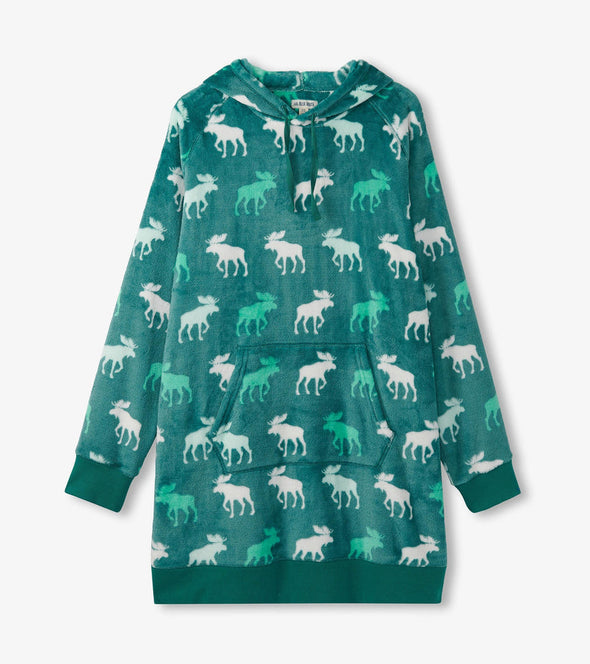 Little Blue House Minty Moose Adult Fleece Hoodie